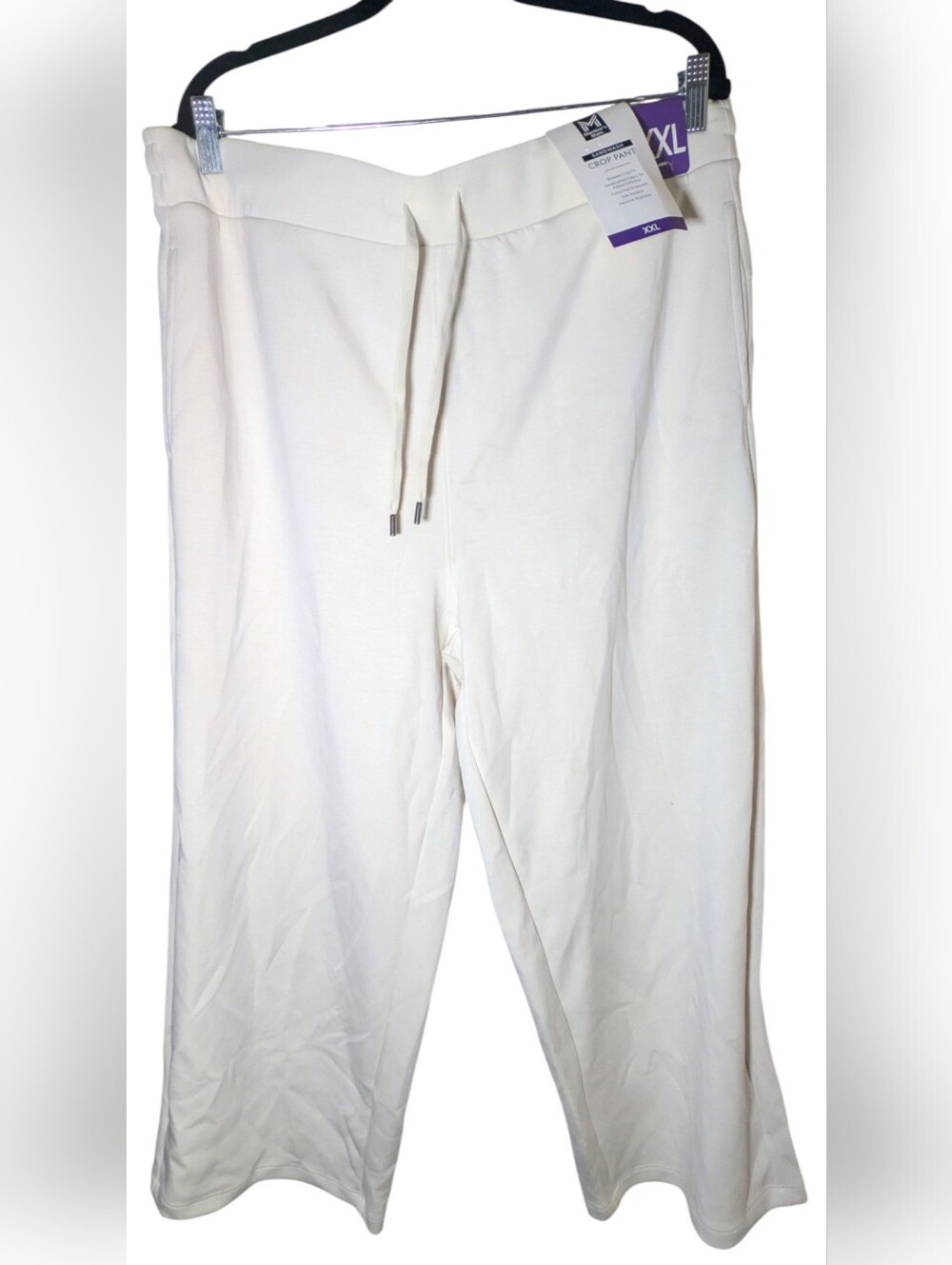 Member's Mark Sandwash Crop Pant XXL Cream Soft Drawstring Lounge Pants NEW